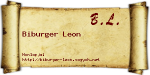 Biburger Leon névjegykártya